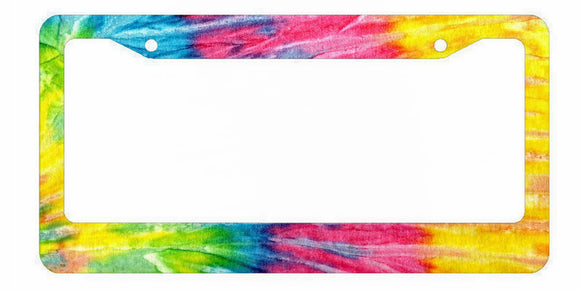 Tie Dye Pattern JDM Racing Drifting Groovy Hippie License Plate Frame DIY