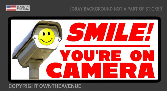 Smile you're on camera sticker video security system warning alarm decal #SOCF - OwnTheAvenue