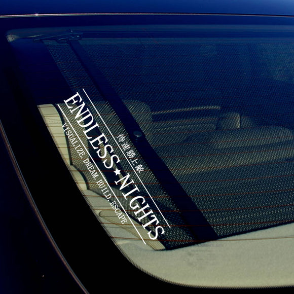 Endless Nights Japanese Decal Sticker Windshield Lowered JDM Drift 19