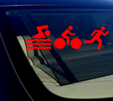 Triathlon Swimming Biking Running Sticker Decal 8" CHOOSE COLOR - OwnTheAvenue
