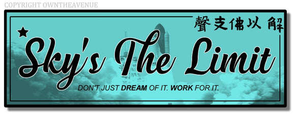 Sky's The Limit JDM Drift Kanji Japanese Hustle Box Slap Vinyl Decal Sticker