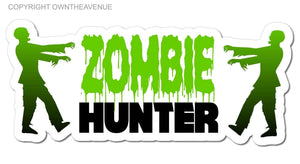 Zombie Hunter Apocalypse Funny Walking Vinyl Sticker Decal 5" 001