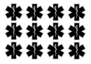 Star of Life EMT Sticker Decal Pack Lot Black 2" First Aid Kit Medical Star #99F - OwnTheAvenue