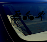Triathlon Swimming Biking Running Sticker Decal 8" CHOOSE COLOR - OwnTheAvenue