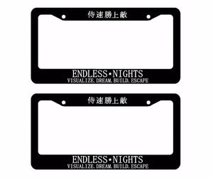 x2 / Two Lot of Endless Nights Japanese JDM Drift License Plate Frame - OwnTheAvenue