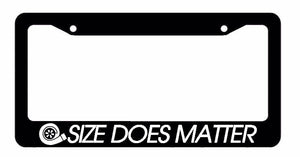 Size Does Matter Turbo Boosted Funny Dope JDM Black License Plate Frame - OwnTheAvenue