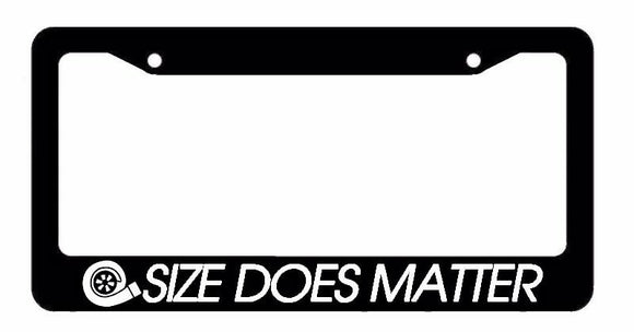 Size Does Matter Turbo Boosted Funny Dope JDM Black License Plate Frame - OwnTheAvenue