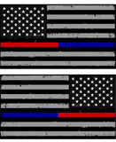 Tattered Police & Fire Thin Blue Red Line American Flag Decals Stickers (2brtat) - OwnTheAvenue