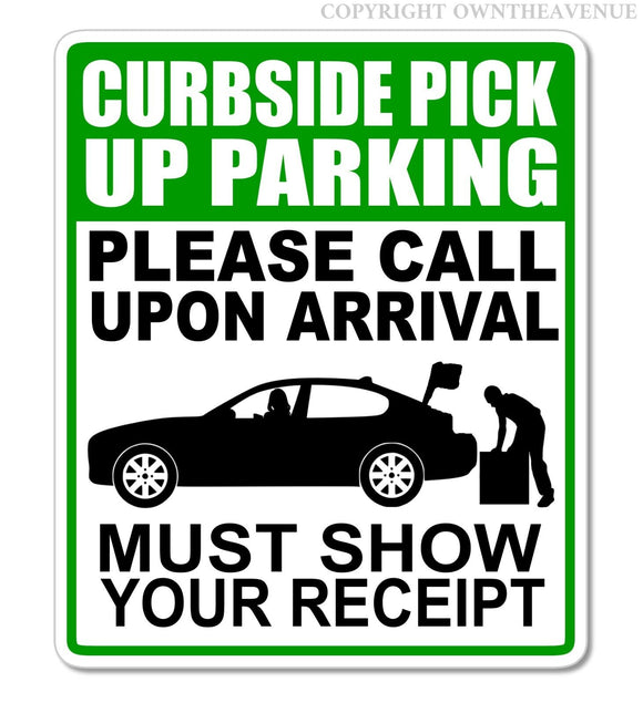 Curbside Pickup Order Parking Store Business Retail Vinyl Sticker Decal Model 8