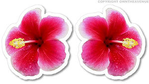 Hawaiian Hibiscus Flower Sticker Car Window Truck Vinyl Decal 2 PACK V-DRP42 - OwnTheAvenue