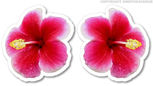 Hawaiian Hibiscus Flower Sticker Car Window Truck Vinyl Decal 2 PACK V-DRP42