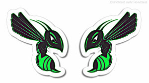 Green Hornet Bee Car Truck Hot Rod Auto Window Bumper Vinyl Sticker - R/L Face - OwnTheAvenue