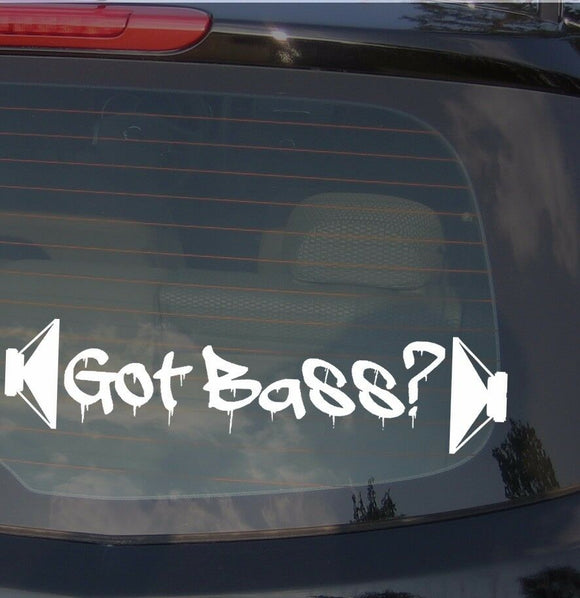 GOT BASS? JDM AUDIO SUBWOOFER AMP DECAL STICKER PUNCH KICKER STICKER FI BIG 17