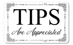 Tips are Appreciated Tip Jar Gratituity Server Driver Vinyl Decal Sticker 4" - OwnTheAvenue