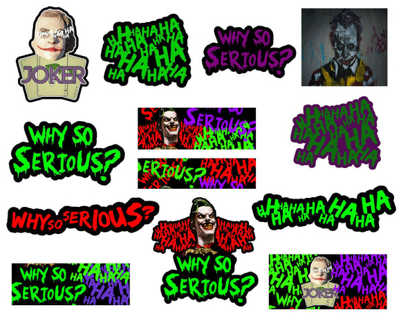 2 Random Joker Haha Why So Serious Evil Funny Vinyl Decal Sticker Pack Lot - OwnTheAvenue