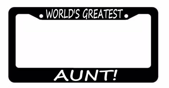 Worlds Best Aunt Auntie Love Pride Black License Plate Frame WBA - OwnTheAvenue