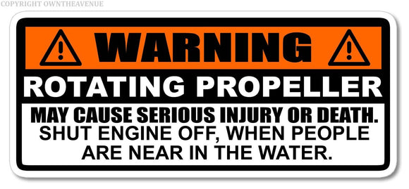 Warning Rotating Propeller Marine Boat Engine Safety Label Vinyl Sticker Decal - OwnTheAvenue