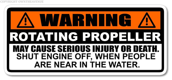 Warning Rotating Propeller Marine Boat Engine Safety Label Vinyl Sticker Decal