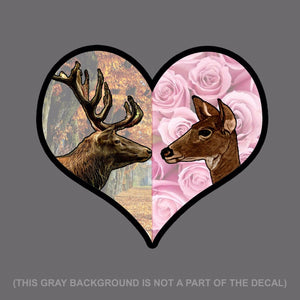 Doe Deer Heart Love Hunting Boy Girl Deers Decal Sticker 5" Inches #Dgiprint - OwnTheAvenue