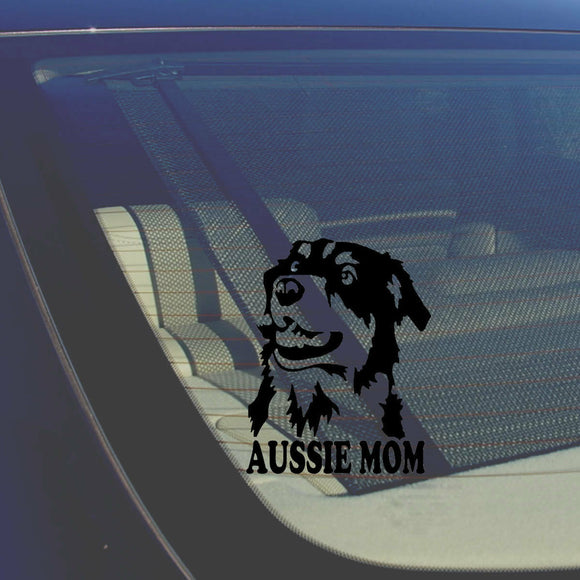 Aussie Mom Australian Shepherd Black Decal Sticker Love My Rescue Dog 5