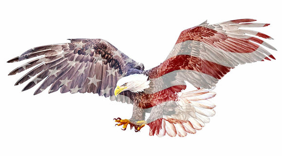 AMERICAN FLAG BALD EAGLE USA DECAL STICKER TRUCK VEHICLE WINDOW AUTO V.2 - OwnTheAvenue