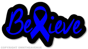 Colon Cancer Blue Ribbon Believe Car Truck Window Bumper Vinyl Decal Sticker VFC