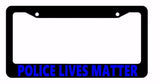 Support Police Lives Reflective Blue Black License Plate Frame #224L - OwnTheAvenue