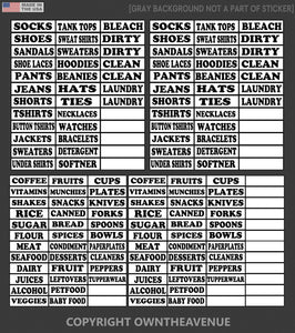 House Household Organizer Sticker Labels Kit 156 PCS Kitchen,Closet, Home Decals - OwnTheAvenue