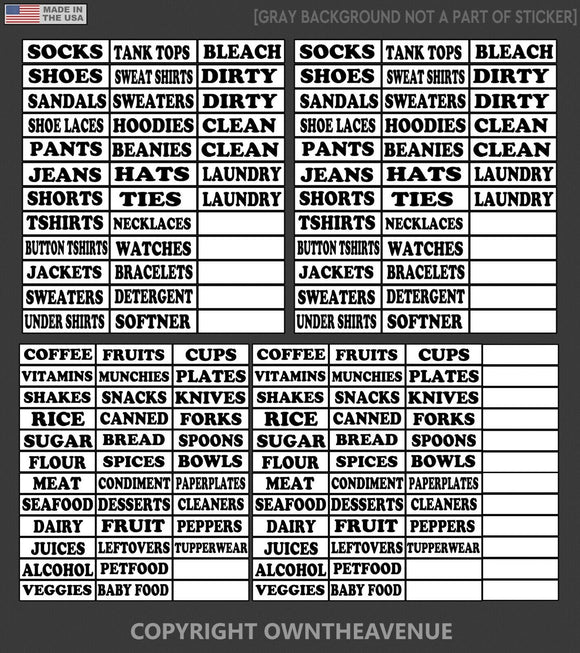 House Household Organizer Sticker Labels Kit 156 PCS Kitchen,Closet, Home Decals - OwnTheAvenue