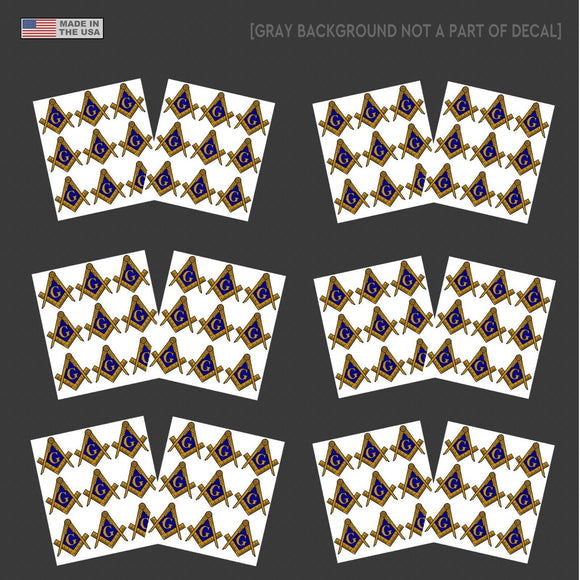 108Pcs Pack Masonic Compass Sticker Decal - 1