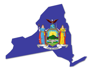 New York State Flag Car Truck Window Bumper Laptop Outline Sticker Decal 4"