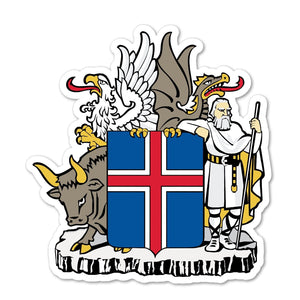 Iceland IS Coat of Arms Car Truck Window Bumper Laptop Cooler Sticker Decal 4"