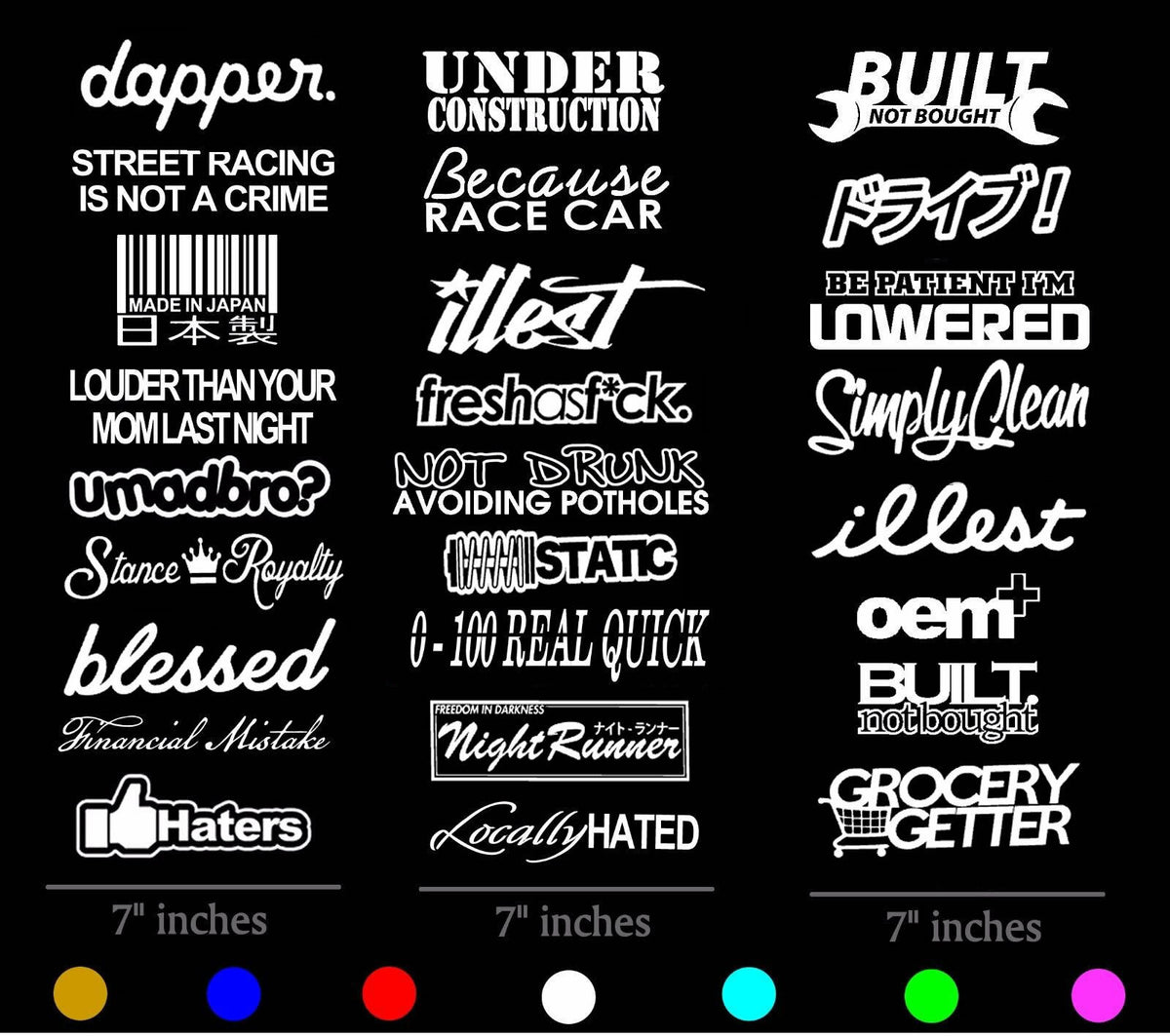 JDM 20 Random Car Sticker Decal Pack Lot Tuner Low Funny Euro JDM Drift ...