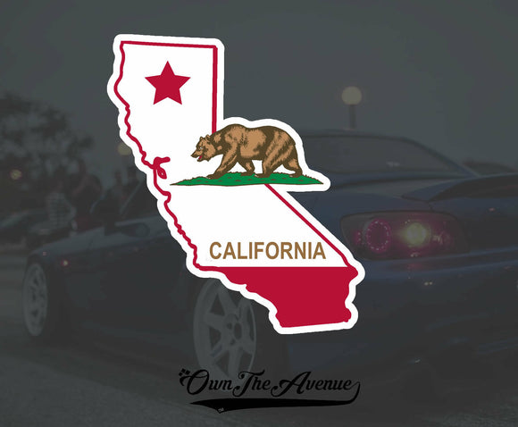 California Flag State Sticker Decal Vinyl California republic CA Choose Size! - OwnTheAvenue