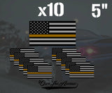 Pack Of 10 Thin Gold Line Flag Sticker Decal - Blue Lives Matter (pk10blineflg) - OwnTheAvenue