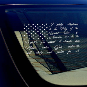 American Flag Pledge of Allegiance Vinyl Truck Car Window Sticker Decal - OwnTheAvenue