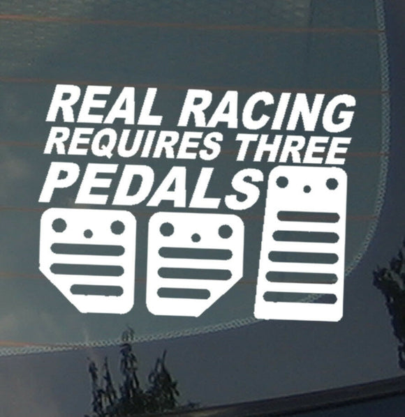 Real Racing Requires Three Pedals JDM Stance Drift Racing Manual Decal Sticker - OwnTheAvenue
