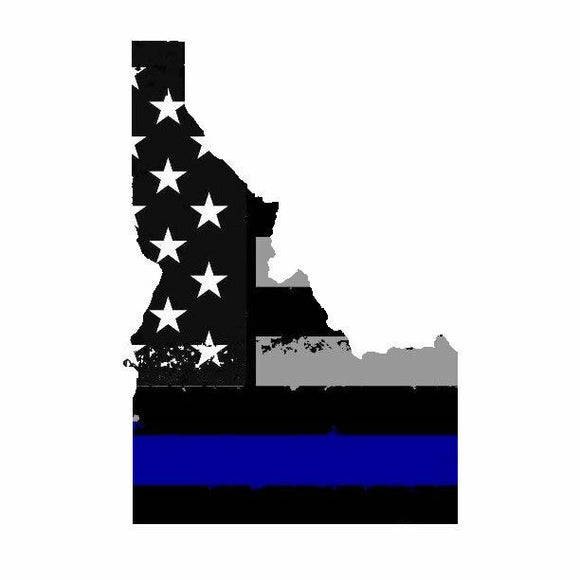 Idaho ID State Blue Color Support Police Window Bumper Car Truck Vinyl Sticker - OwnTheAvenue