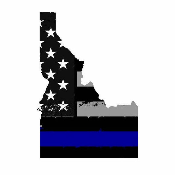 Idaho ID State Blue Line Support Police Window Bumper Car Truck Vinyl Sticker