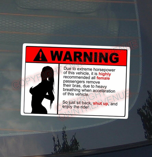 x2 / Two Remove Clothing Warning Sticker Decal Vinyl Funny JDM (Remove Clothing) - OwnTheAvenue