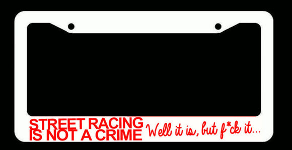 JDM Street Racing Tuner Drifting Funny White License Plate Frame Red Art - OwnTheAvenue