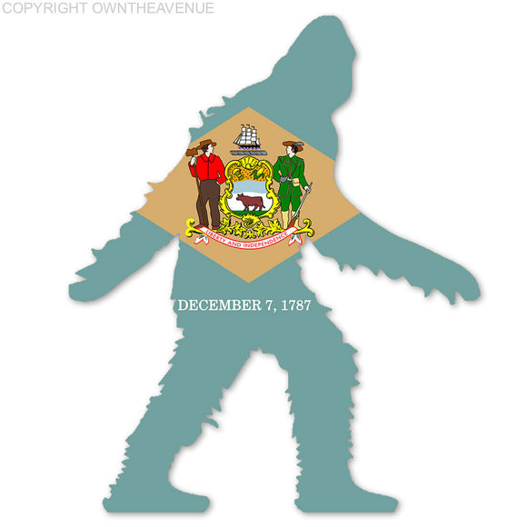 Delaware Bigfoot DE Big Foot Sasquatch Car Truck Window Bumper Decal Sticker