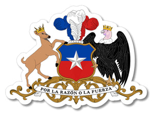 Chilean Coat of Arms Chile Flag CHL CL Car Truck Vinyl Sticker Decal 4" Inches