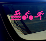 Triathlon Swimming Biking Running Sticker Decal 8" CHOOSE COLOR - OwnTheAvenue