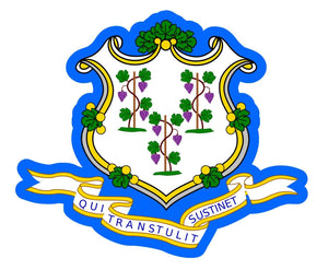 Connecticut CT Flag Logo Vinyl Sticker - OwnTheAvenue