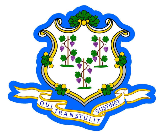 Connecticut CT Flag Logo Vinyl Sticker - OwnTheAvenue