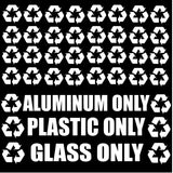 Recycle Logo & Trash Decal Stickers Kit Pack Lot of 35 White Decals - OwnTheAvenue