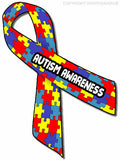 Autism Awareness Puzzle Ribbon Auto Window Bumper Sticker Decal 5" Inches Long