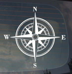 Rose Compass Sticker Decal Vinyl Off Road 4x4 Sailing Boating Adventure Mud 7.5" - OwnTheAvenue