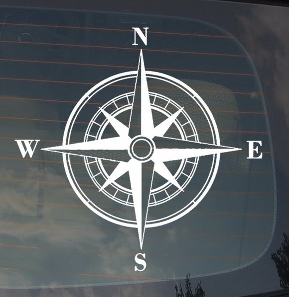 Rose Compass Sticker Decal Vinyl Off Road 4x4 Sailing Boating Adventure Mud 7.5